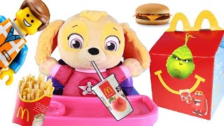 Paw Patrol Skye Plays with a McDonalds Happy Meal | Food Videos for Kids