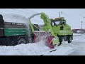 completely removing snow removal operation on national route 40 bifuka cho hokkaido japan