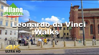 Milano Italy, walking tour in Corso Magenta | Leonardo da Vinci | 4K UHD | May 15 2021 | City walks