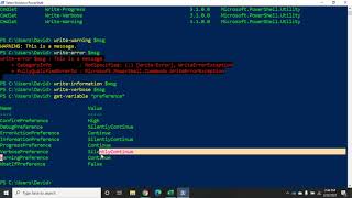Displaying information using Write cmdlets