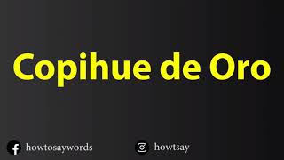 How To Pronounce Copihue de Oro