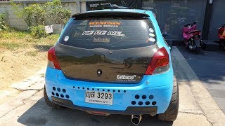 Yaris ace ล้อล้นๆ แนว flush style จาก RENESIS PRO RACINGBRAKE : รถซิ่งไทยแลนด์