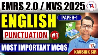 EMRS 2.0 \u0026 NVS Vacancy 2025 | English PUNCTUATION Most Important MCQs Part 1 | EMRS 2.0 Vacancy 2025