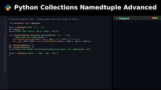 Python Collections Namedtuple Advanced #advanced