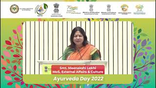 Smt. Meenakshi Lekhi, MoS, External Affairs and Culture speaks at the 7th Ayurveda Day Celebrations