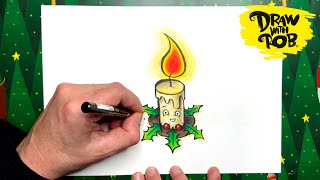 #DrawWithRob 124 Christmas Candle