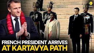 India Republic Day 2024: French President arrives at Kartavya path along with President Murmu