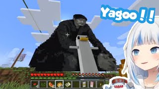 Gura-chan finds Yagoo pixel in Jp Minecraft Server[Hololive]