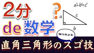 【2分de数学】直角三角形の知られざるスゴ技