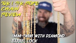 Rope Chain Sizing Guide | 2mm-7mm | Daniel Jewelry Inc