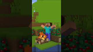 Minecraft Animation || Steve Camping || Loop || Minecraft theme song || #shorts
