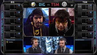 Dignitas vs TSM | 2014 NA LCS Spring split Season 4 W1D2 G3 | TSM vs Dignitas full game HD