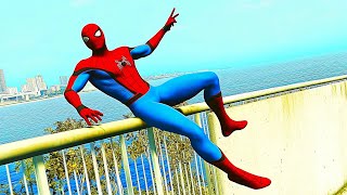 GTA 5 Ragdolls SPIDERMAN Jumps/Fails (Active ragdoll physics)