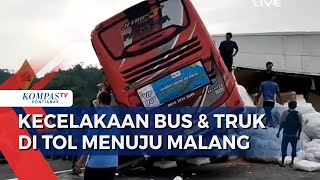 BREAKING NEWS! Bus Pariwisata Bawa Rombongan Siswa Tabrak Truk di Tol Lawang Menuju Malang