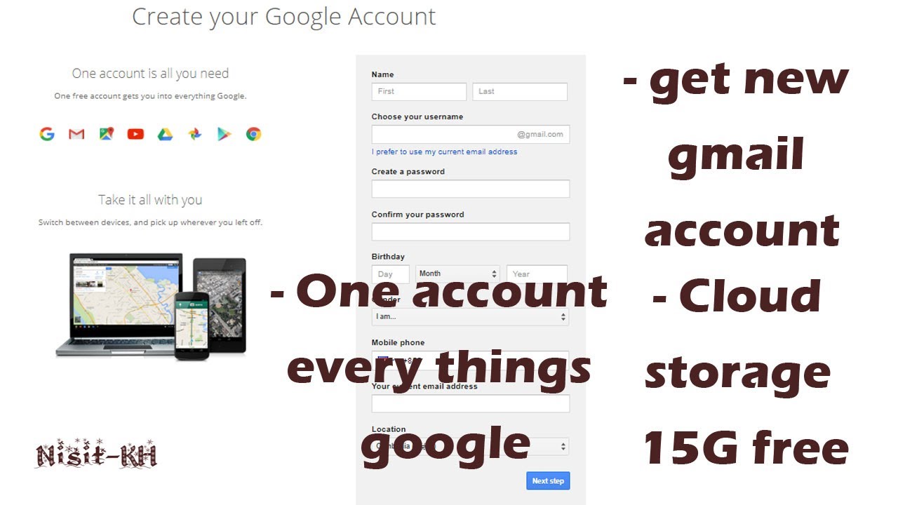 Basic To Sign Up For Gmail, Create A Google Account, YouTube Channel ...