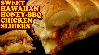Sweet Hawaiian Honey BBQ Chicken Sliders (in Pineapple Sauce) w/ Cheese. How to make Chicken Sliders