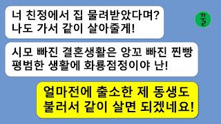 [꿀꿀극장] 친정에서 물려받은 집에 무단칩입한 시모,이에는 이 눈에는 눈! 동생을 불러서 불편한 동거를 시작하자...