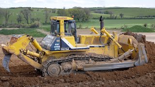 Komatsu D375A Dozer Pushing Dirt