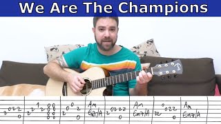 Fingerstyle Tutorial: We Are the Champions [Full Instrumental] - Guitar Lesson w/ TAB