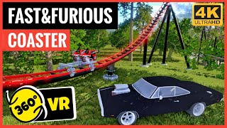 [4K 360 VR Video] Fast \u0026 Furious Hobbs Shaw Motorbike Coaster Simulator Google Cardboard 360° 3D SBS