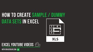 How to Create Sample/Dummy Data Sets in Excel