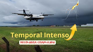 Temporal intenso, Decolagem Complicada #piloto #aviation #avião #rioverde #chuva #aviação