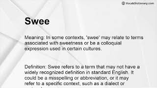 Swee Meaning