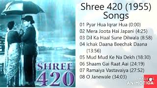 Shree 420 1955 All Songs Jukebox Raj Kapoor  Nargis  Nadira