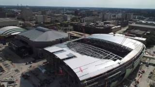 Video: Aerial view from a drone at future Milwaukee Bucks arena