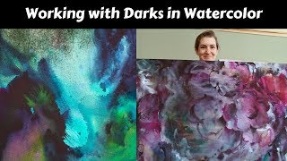 Paint more colorful, interesting darks in watercolor; Abstract Demo with Angela Fehr