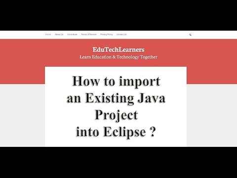 How to import an existing Java Project in Eclipse How to import an existing Java Project in Eclipse