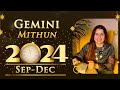 ♊ 2024 Sep - Dec Gemini (Mithun) Horoscope | मिथुन राशि सितंबर - दिसंबर 2024 राशिफल | Tarot Reading