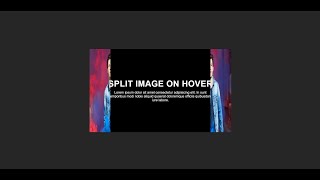 Split Image Effect On Hover using HTML &CSS