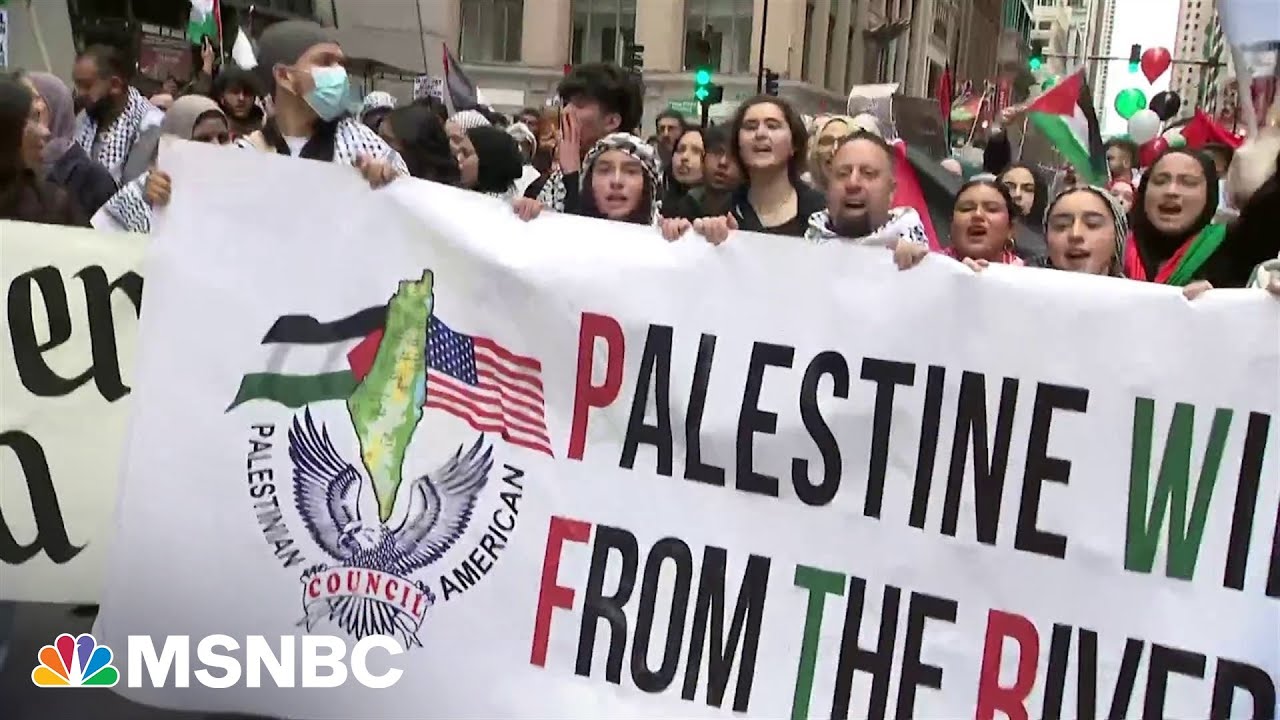 Palestinian-Americans Hold Rally In Chicago - YouTube