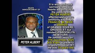 PETER ALBERT ~ Short Obituary