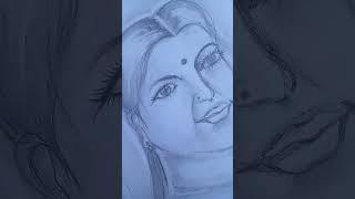 அழகிய பெண் முகம் pencil art