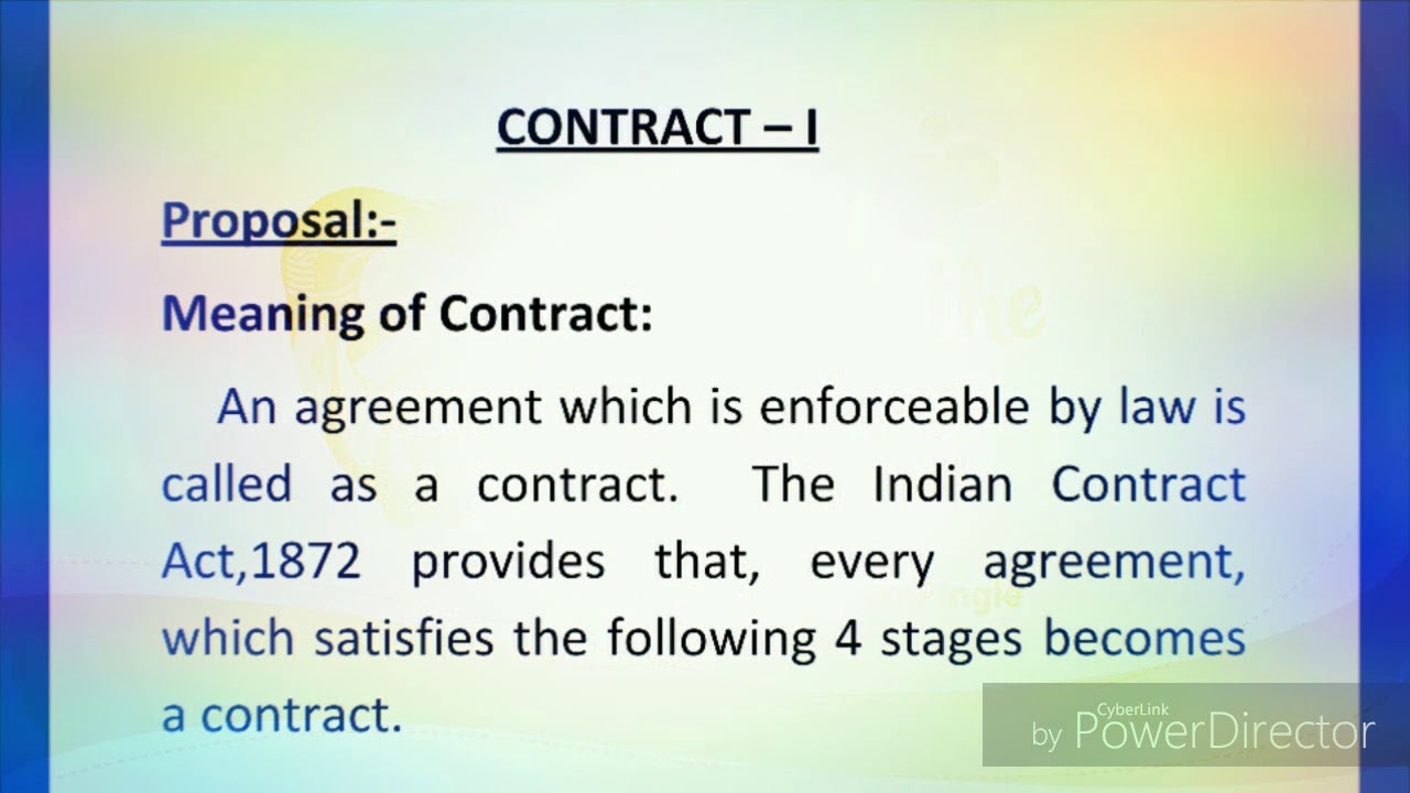 Proposal Under Indian Contract Act - YouTube