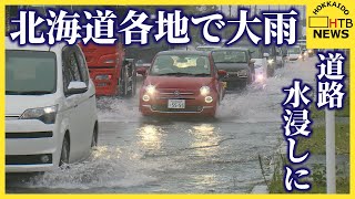 北海道苫小牧市道路が水浸しに…２７日の北海道大気の状態が不安定に各地で激しい雨