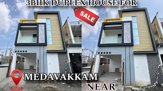 ID331📍MEDAVAKKAM NEAR 3BHK DUPLEX HOUSE FOR SALE #medavakkam