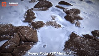 Making a snowy rocks PBR material in Substance Designer - Tutorial (timelapsed)