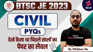 BTSC JE Previous Year Question Paper CIvil | BTSC JE ONLINE CLASSES 2023 | BIHAR JE | By Vaibhav Sir