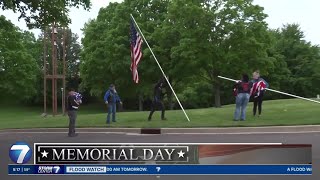 270 flags displayed at the National Cemetery in Dayton, honoring those who sacrificed