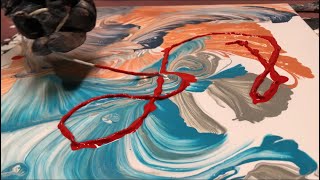 Fluid Painting Acrylic STRING SWIPE? Fluid Art WIGGLZ ART Please Share and Subscribe..