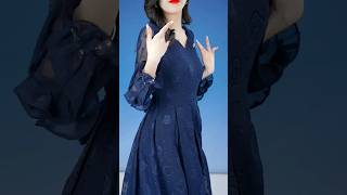 MÃ DP268 Váy Xanh Đen Phù Hợp Mọi Vóc Dáng | Váy Đầm Trung Niên, gọi ngay DT ZALO 0345.780.043