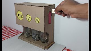 alcancia separador de monedas con carton reciclado // manualidades con material reciclado