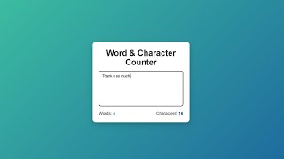 Word & Character Counter using HTML CSS & JavaScript | JavaScript Mini Project