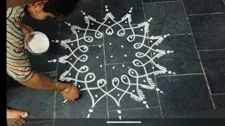 daily and easy 7chukkala melikalamuggulu 🌺 circlerangolidesigns🌺round shapemelikalamuggulu🌺Newkolam