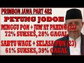 MINGGU PON + JUM’AT PAHING 72% Sukses 28% Gagal | SABTU WAGE + SELASA PON 61% Sukses 39% Gagal