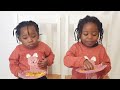 adorable father daughter moment chatting over plantain chips 🍌❤️