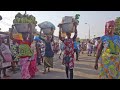 EXTREMELY CROWDED STREET MARKET IN GHANA, AFRICA